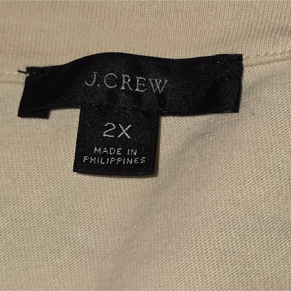 J. Crew Cropped boatneck T-shirt with buttons in mariner cotton Plus Size 2X - Picture 7 of 8